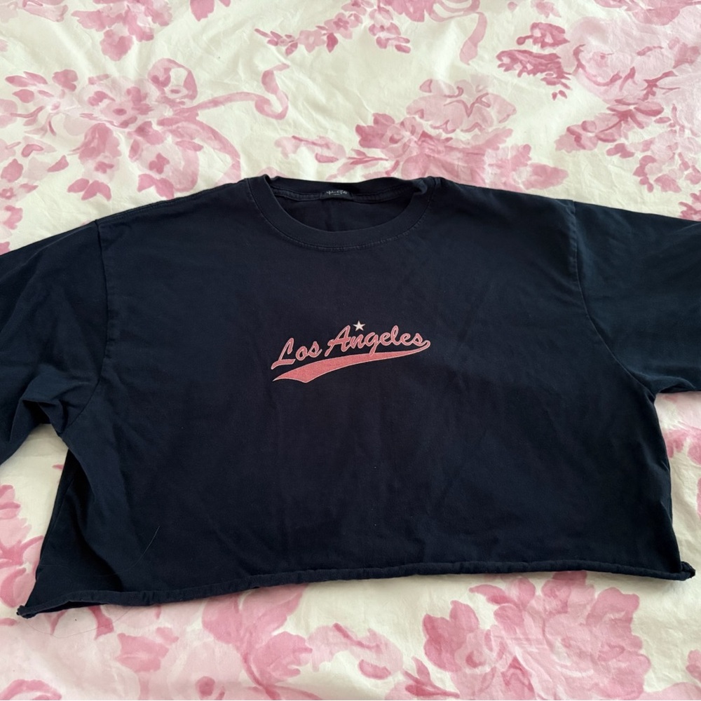 John Galt Navy Blue Los Angeles Crop Top
